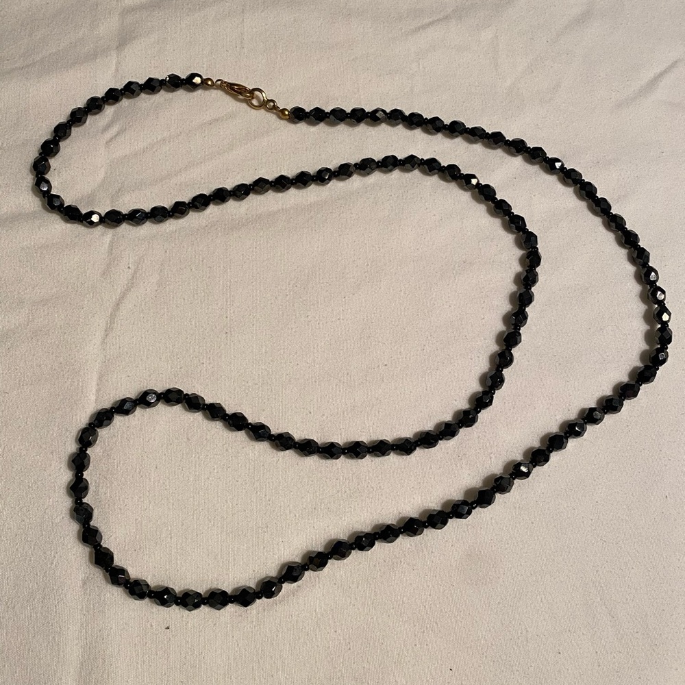 Elegant Black Beaded Necklace